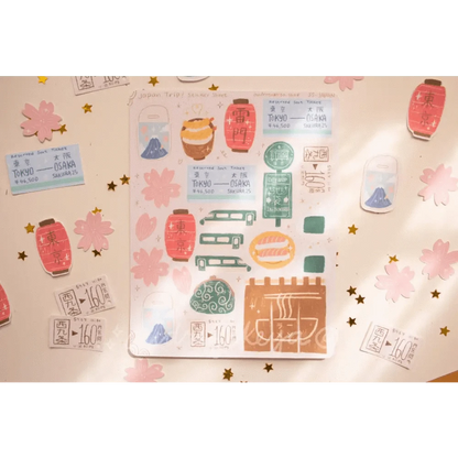 Okeya Stationery Co. Sticker Sheet Japan Trip Sticker Sheet - Okeya Stationery