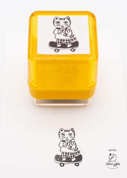 SANBY CO.,LTD. Outgoing Cat Sanby x Yumi Kitagishi Self-inking Stamp