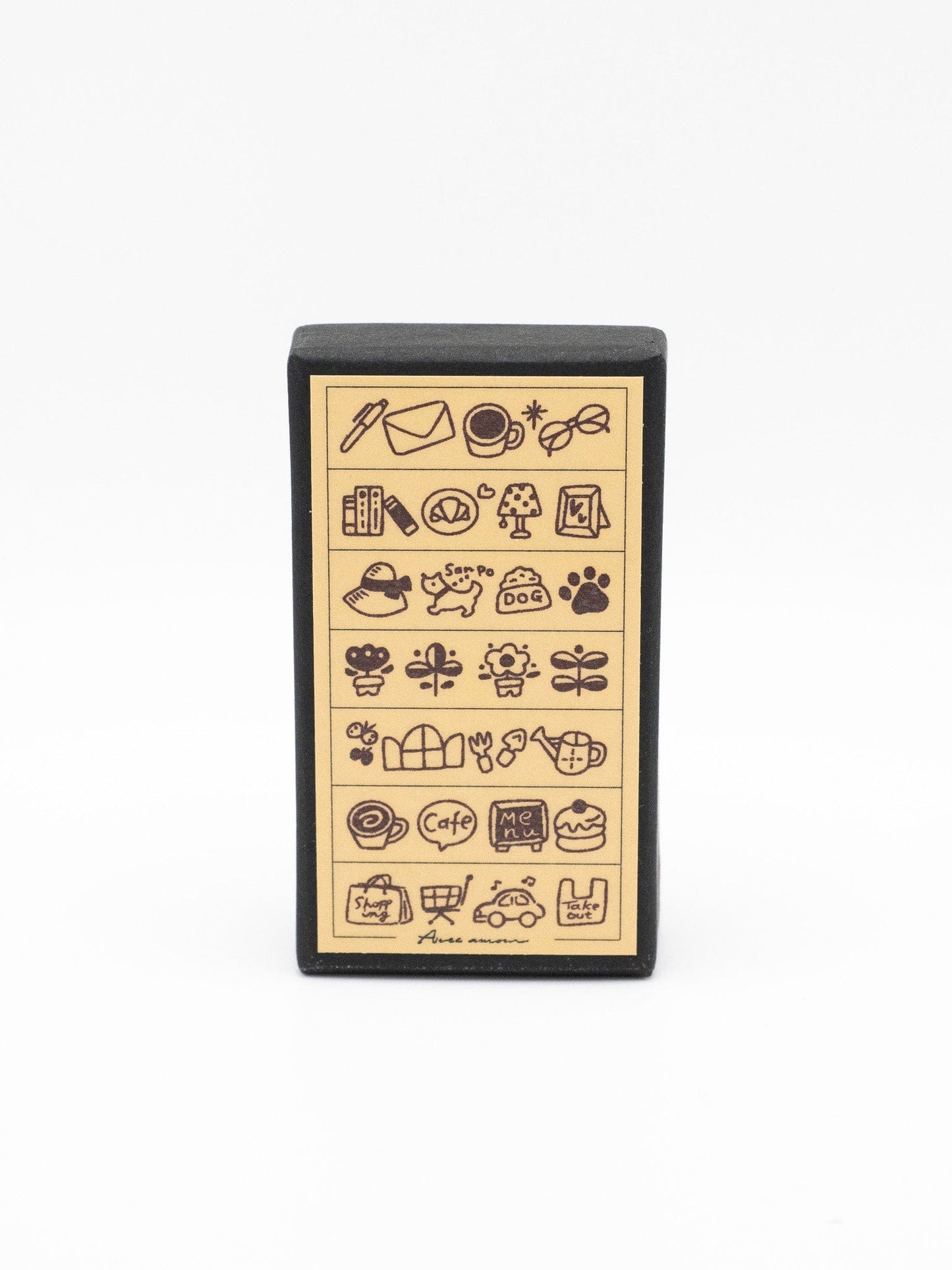 SANBY CO.,LTD. Stamps Wooden Border Stamps - Cute Life Patterns - 7pcs