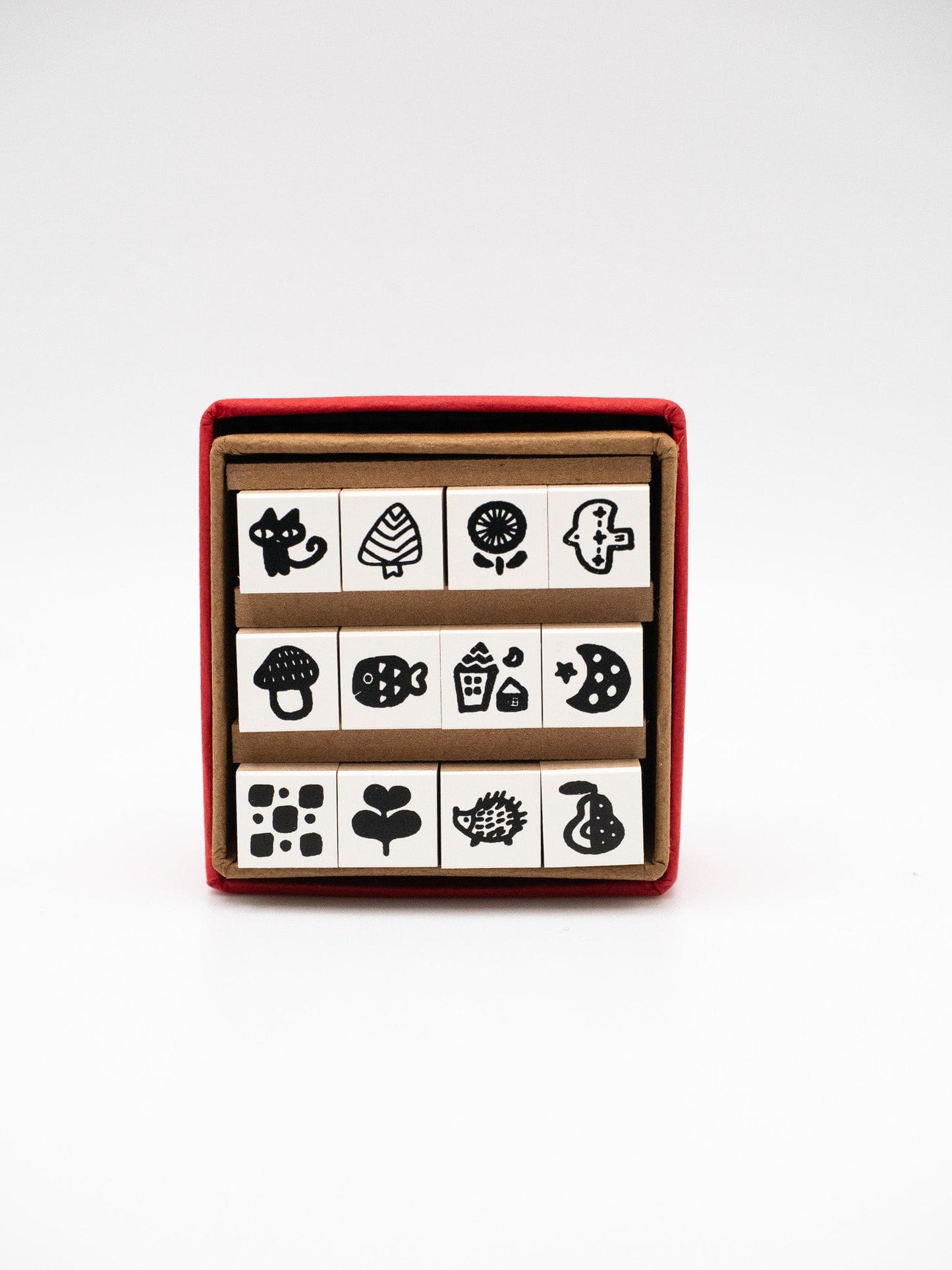 SANBY CO.,LTD. Stamps Wooden Stamp 12-pcs set - Nature