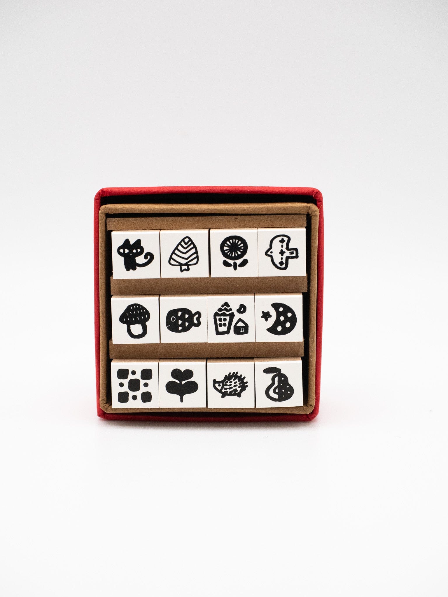SANBY CO.,LTD. Stamps Wooden Stamp 12-pcs set - Nature