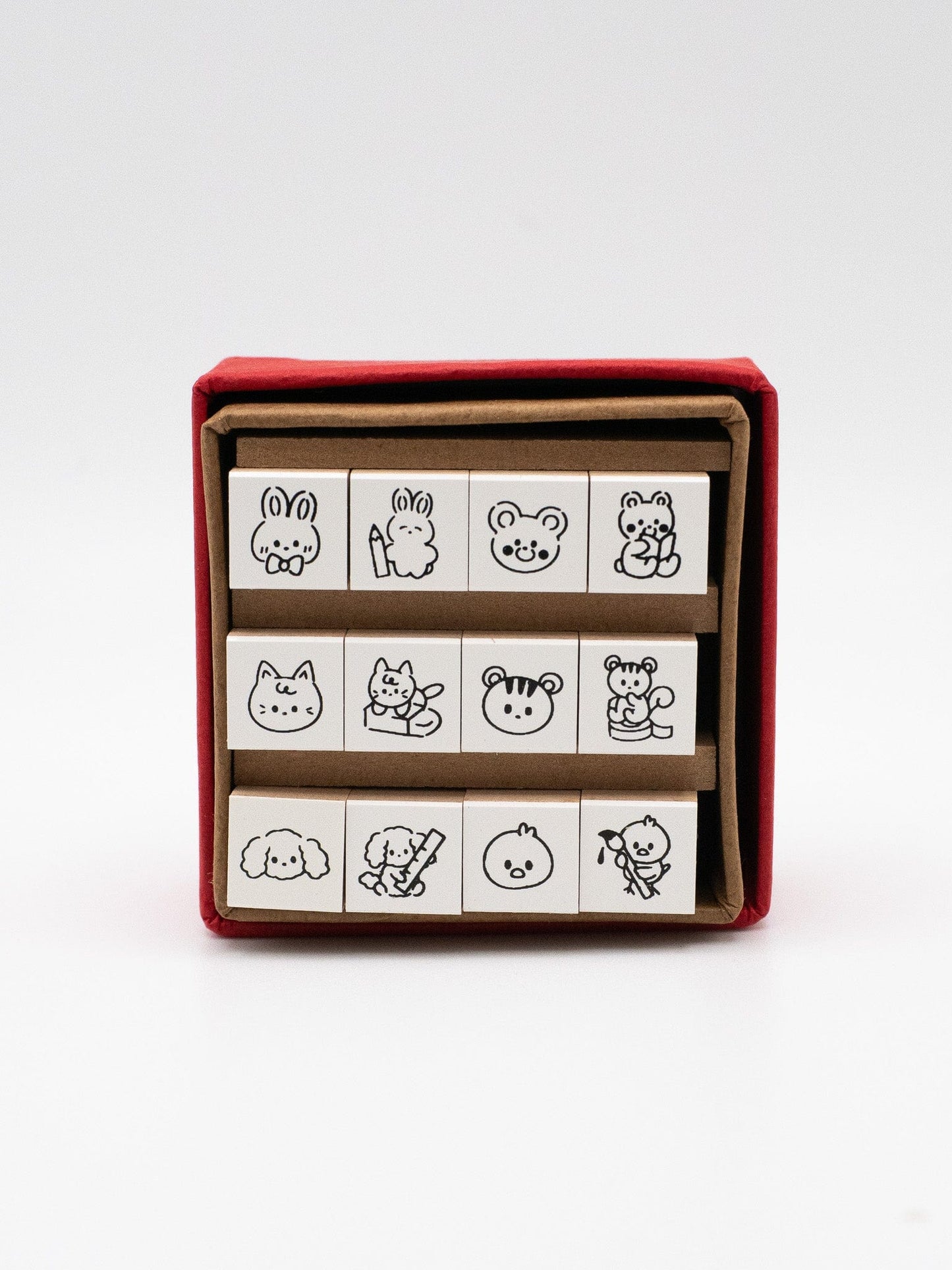 SANBY CO.,LTD. Wooden Stamp 12-pcs set - Cute Animals
