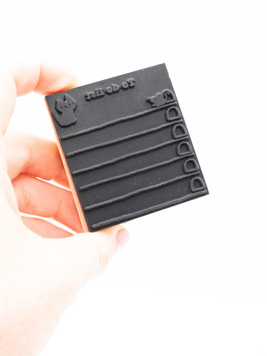 SANBY CO.,LTD. Wooden To-do List Stamp - Cat Cafe