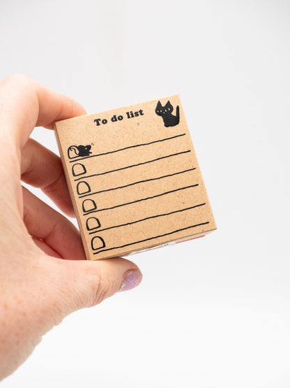 SANBY CO.,LTD. Wooden To-do List Stamp - Cat Cafe