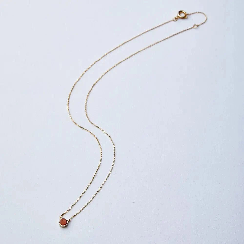 SHISEIHANBAI Jewelry Necklace BRASS Stone Noble OR Dainty Brass & Stone Pendant Necklace