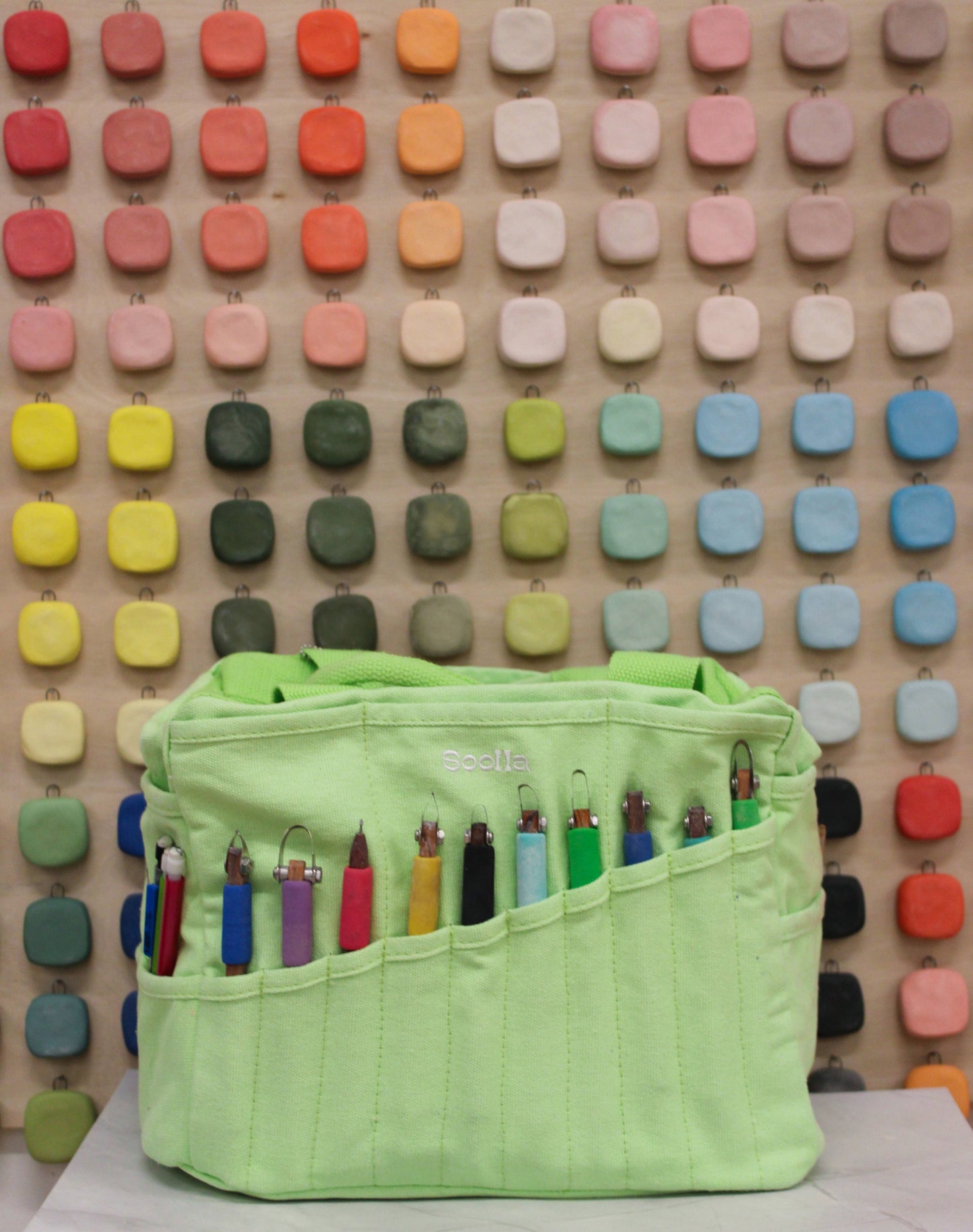 Soolla Soolla Studio Artist Bag, Lime Drip, Stationary Bag