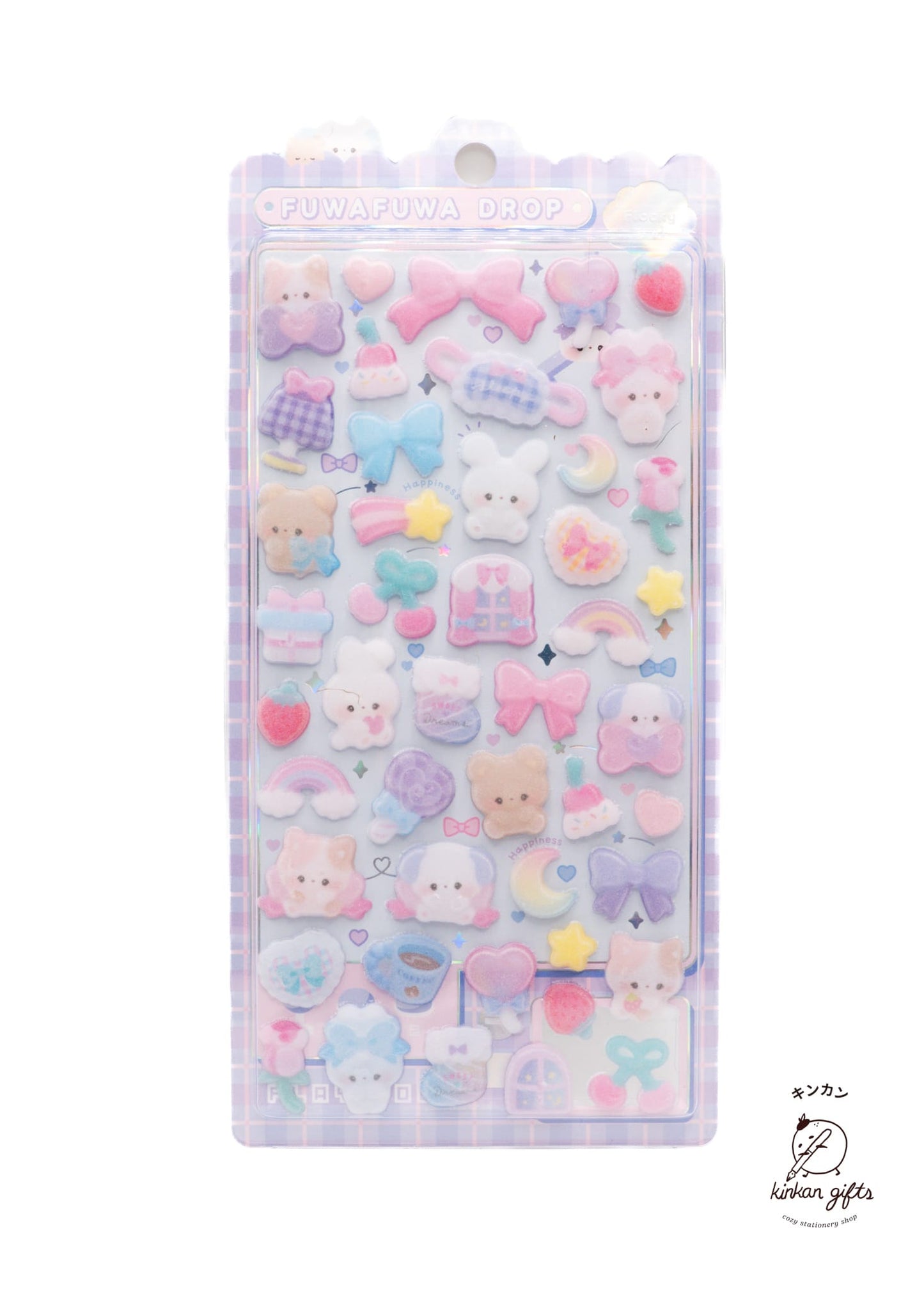 Spoon Inc. Decorative Stickers Animals Fuwafuwa Drop Seal - Flocky Seal