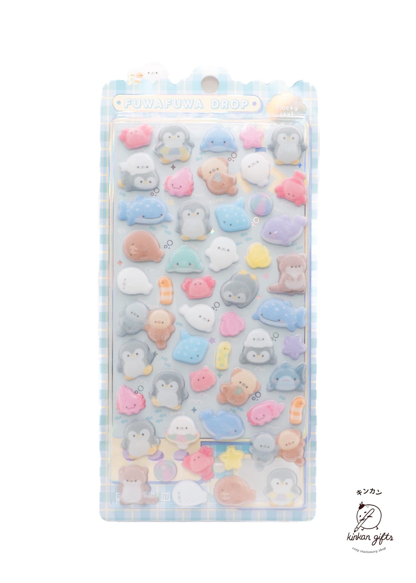 Spoon Inc. Decorative Stickers Sea Fuwafuwa Drop Seal - Flocky Seal