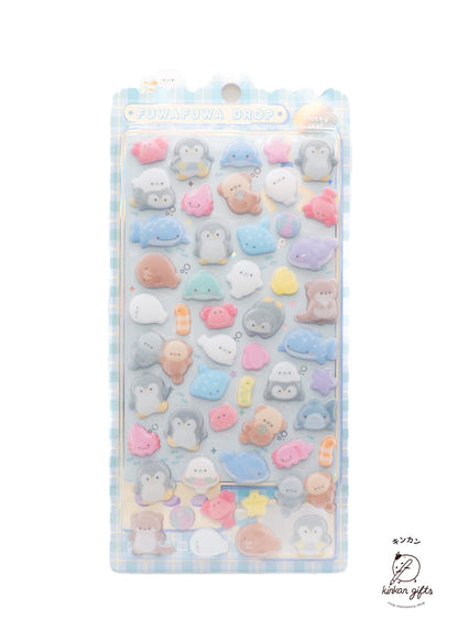 Spoon Inc. Decorative Stickers Sea Fuwafuwa Drop Seal - Flocky Seal