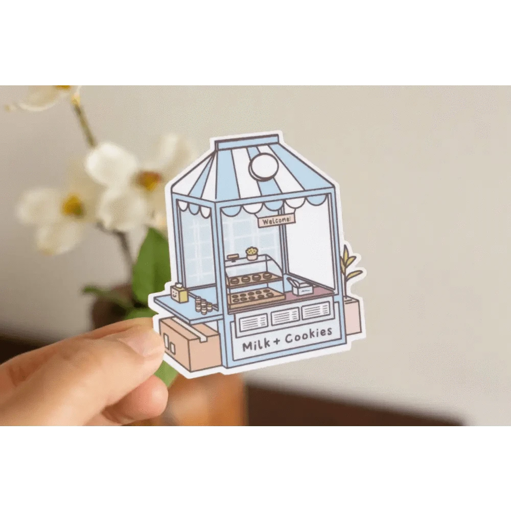 Sundrop Studios Vinyl Stickers Beverage Places- Milk Carton