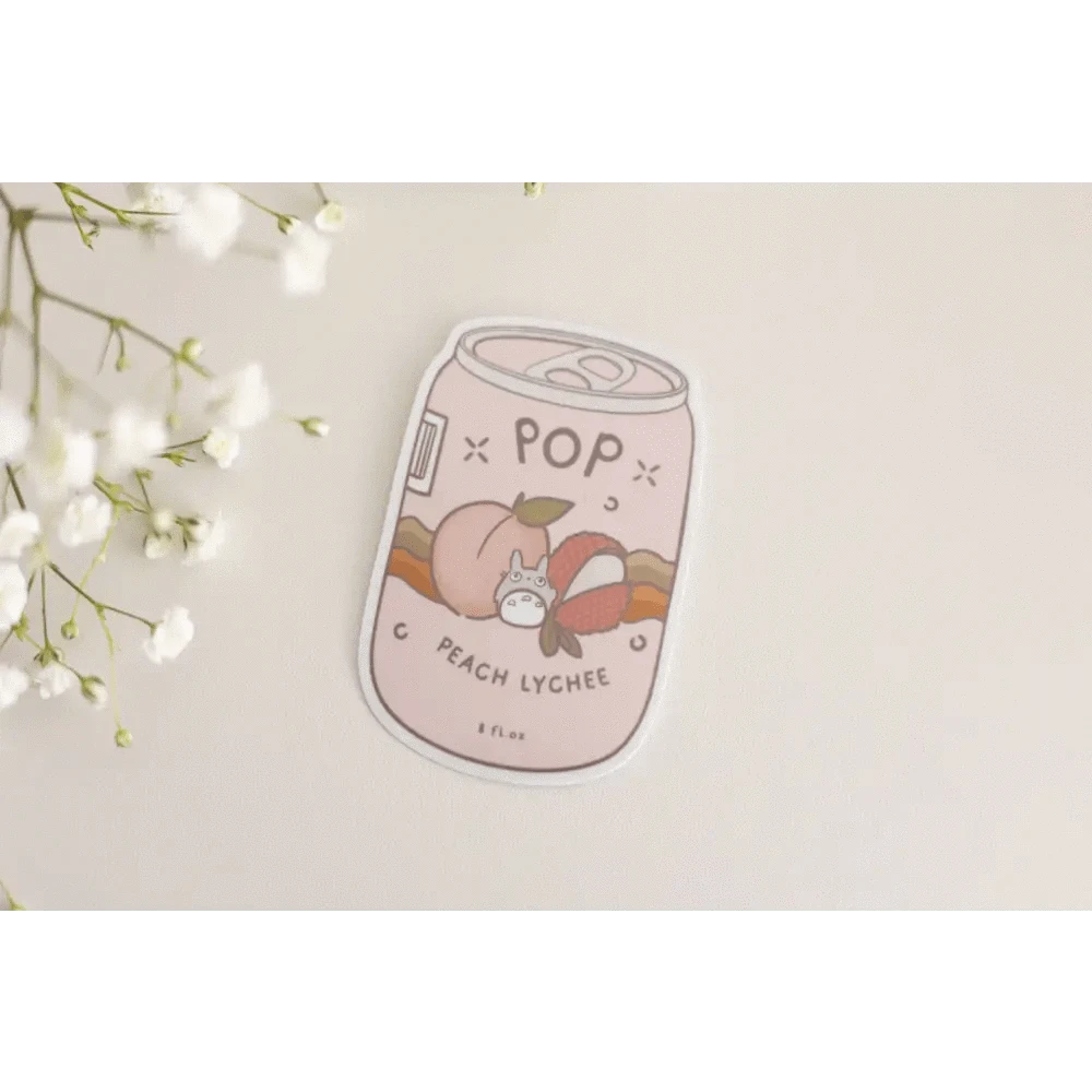 Sundrop Studios Vinyl Stickers Totoro Soda Pop- Peach Lychee Sticker