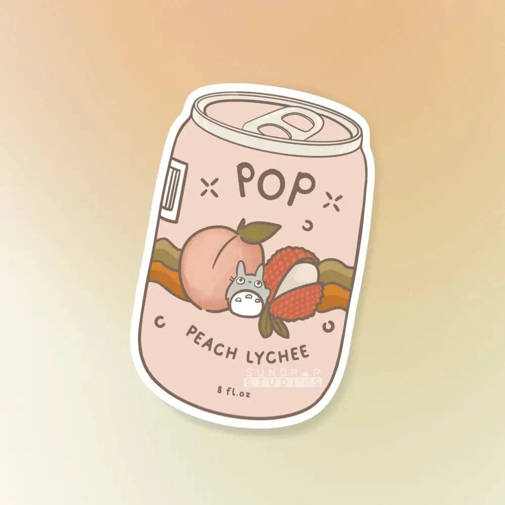 Sundrop Studios Vinyl Stickers Totoro Soda Pop- Peach Lychee Sticker