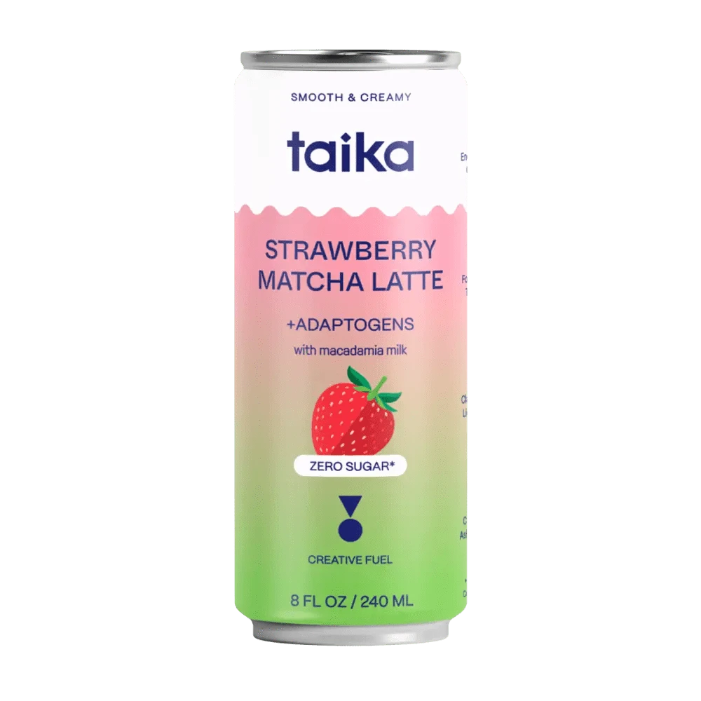 Taika Beverages Strawberry Matcha Latte with Adaptogens