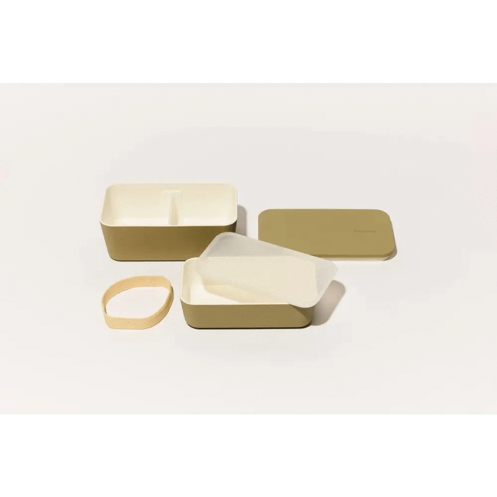 TAKENAKA Bento Box Bentos & Totes TAKENAKA BENTO Flat Dual Box: White Eggshell