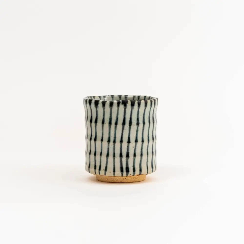 U PLUS INC Cups & Mugs Mino Ware Handmade Stripes Japanese Tea Cup / Yunomi Cup