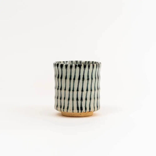 U PLUS INC Cups & Mugs Mino Ware Handmade Stripes Japanese Tea Cup / Yunomi Cup