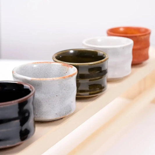 U PLUS INC Cups & Mugs Mino Ware Set of 5 Sake Cup Gift Set
