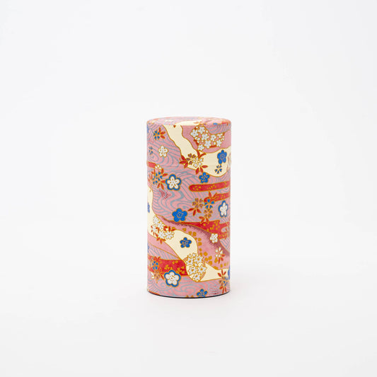U PLUS INC Tea & Tea Sets PINK Japanese Traditional Washi Tea Canister – 5 Pattern 200g