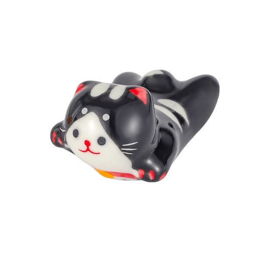 Urban Tokyo Cat Chopsticks Rest 2"L Black (12/288)