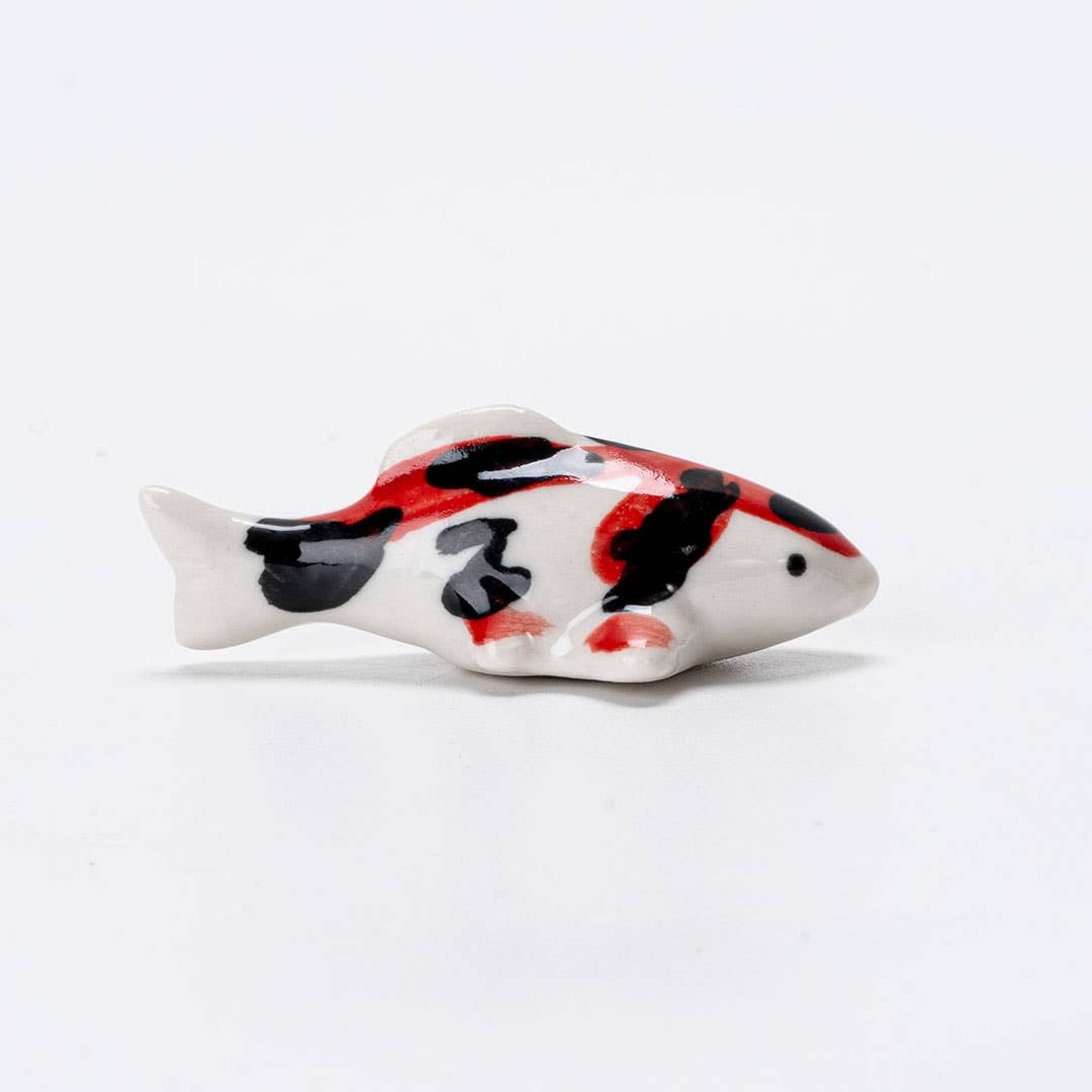 Urban Tokyo Japanese Koi Fish Porcelain Chopsticks Rest 2"L Sanke (12/288)