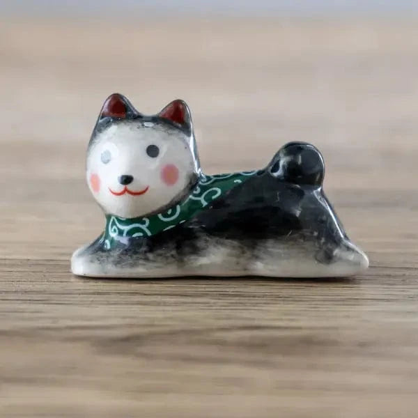 Urban Tokyo Shiba Inu Porcelain Chopsticks Rest 2"L