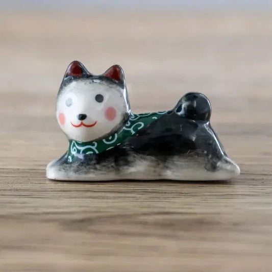 Urban Tokyo Shiba Inu Porcelain Chopsticks Rest 2"L