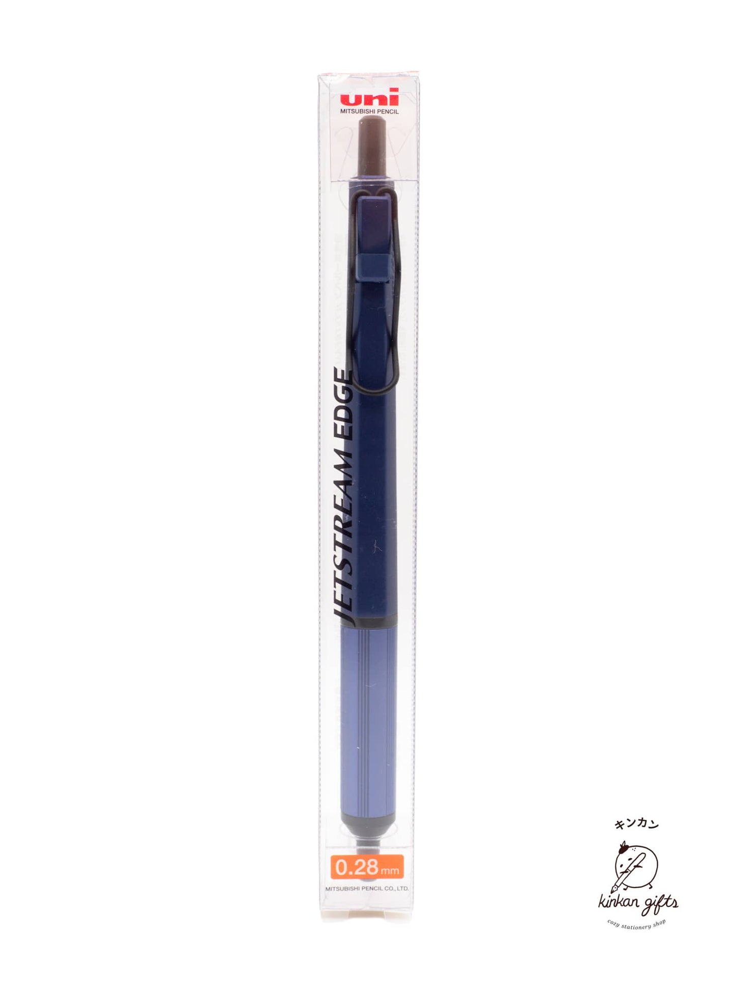 Zoomy BUNGU Pens Navy uni Jetstream Edge Ballpoint Pen - Ultra Fine 0.28mm