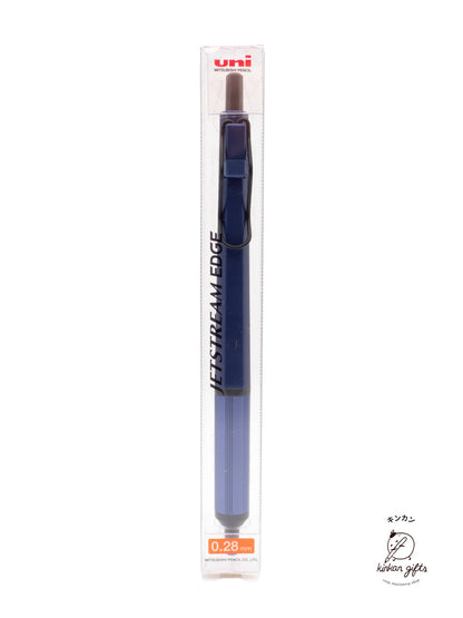 Zoomy BUNGU Pens Navy uni Jetstream Edge Ballpoint Pen - Ultra Fine 0.28mm